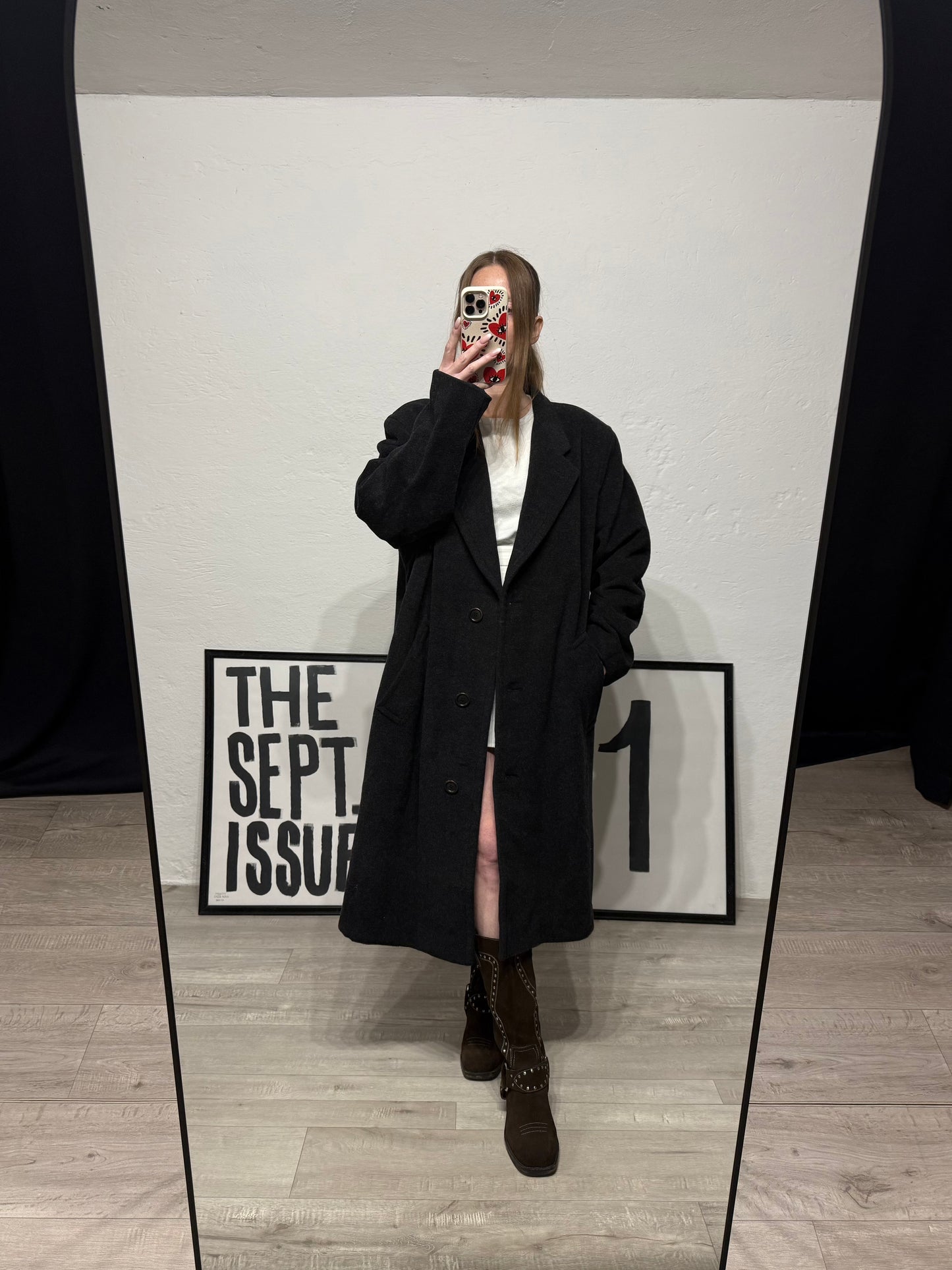 Cappotto monopetto 100% lana vergine Hugo Boss antracite