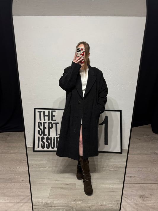 Cappotto monopetto 100% lana vergine Hugo Boss antracite