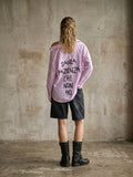 Camicia righe ‘santa pazienza’ handprinted