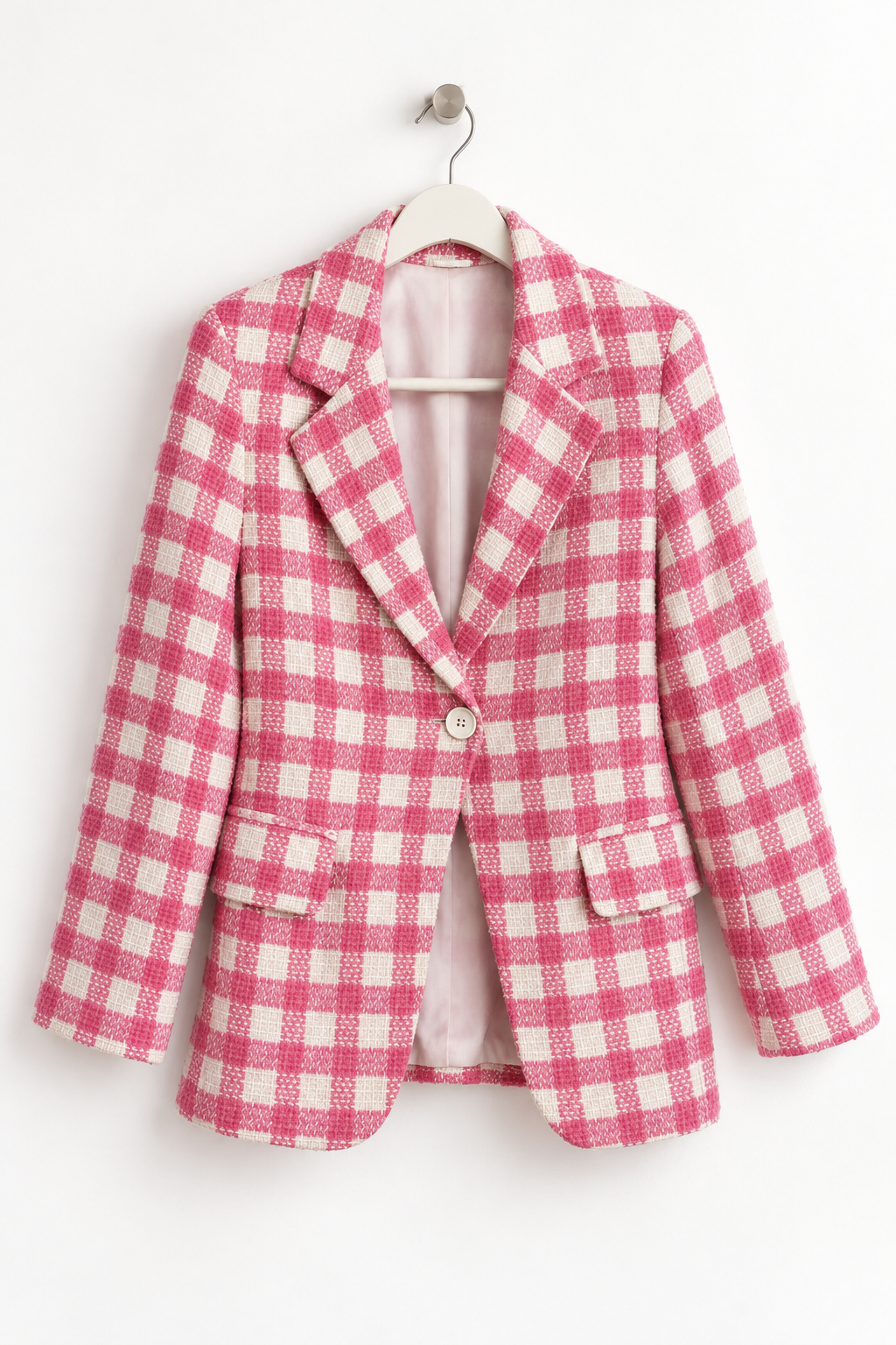 Blazer Tweed Rosa e Panna
