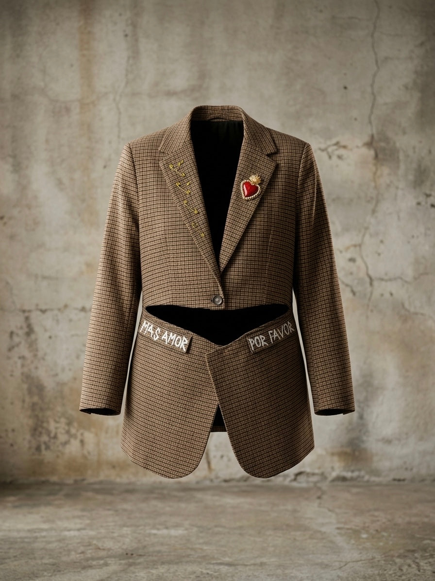 Blazer cut out ‘Más amor por favor’ Sacré-Cœur reworked