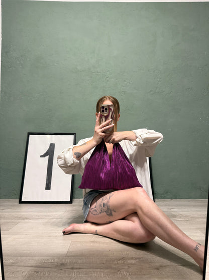 Borsa nodo ‘Purple plisse’