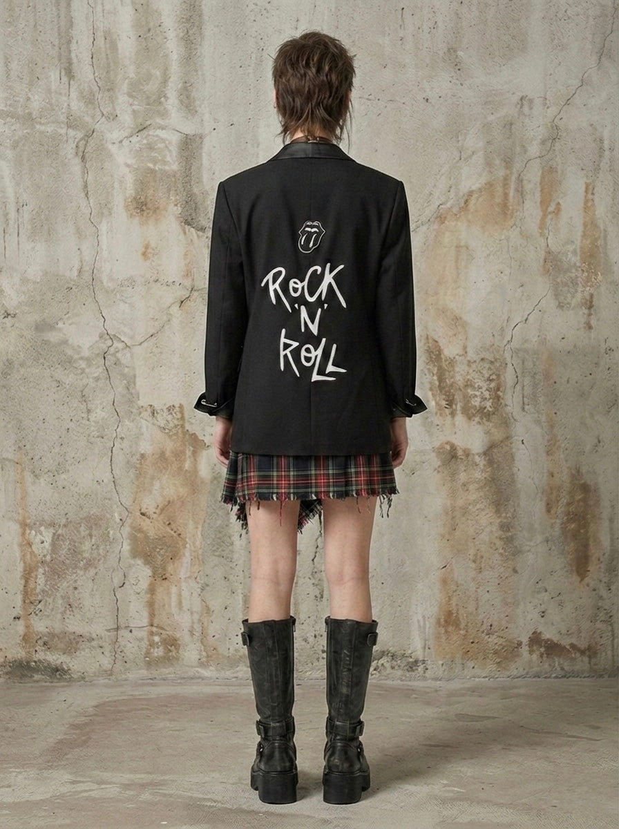 Blazer ‘Rock ‘n’ Roll’ hand printed - custom