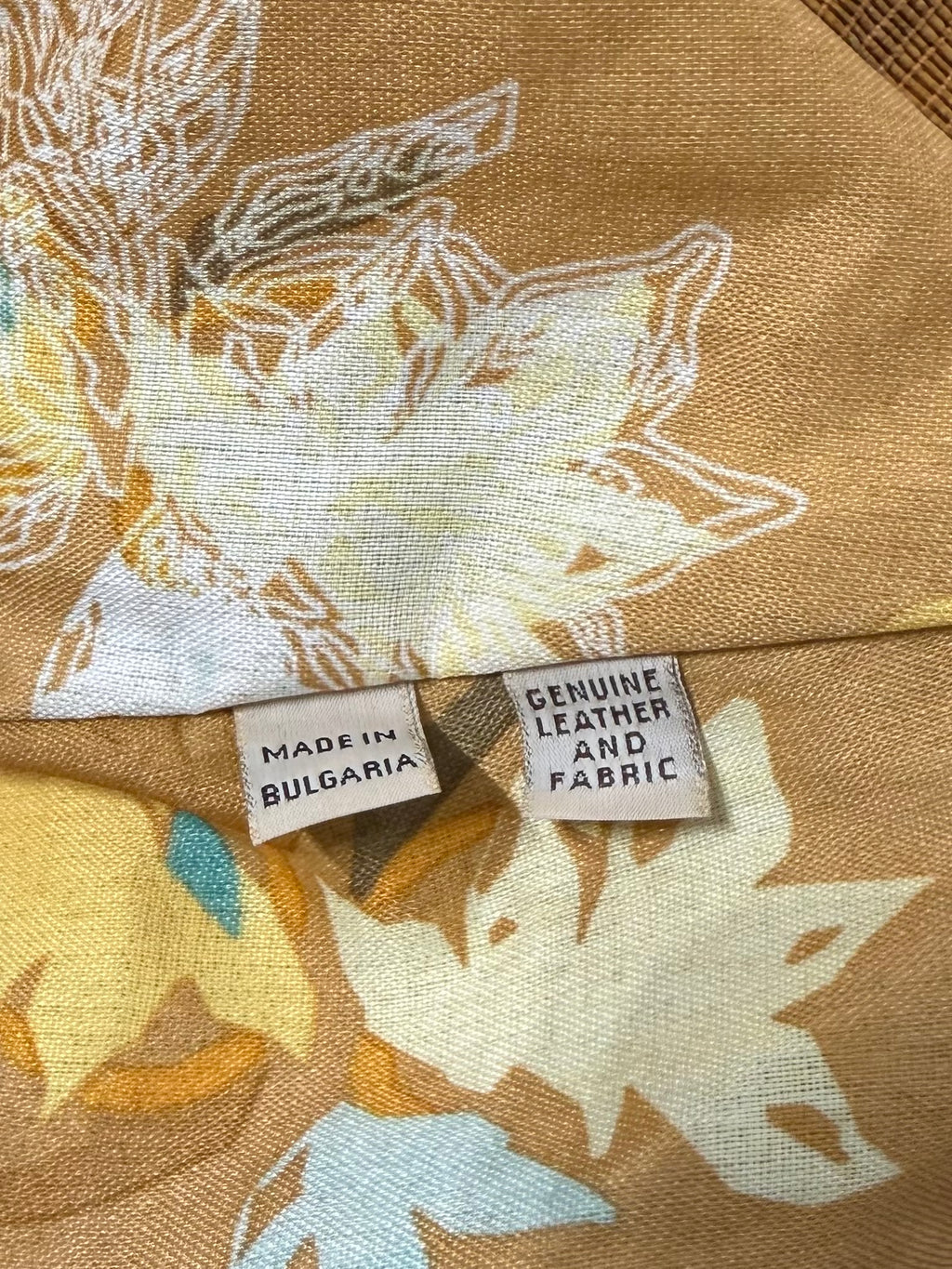 Borsa pelle e rafia Francesco Biasia spalla - mano y2k