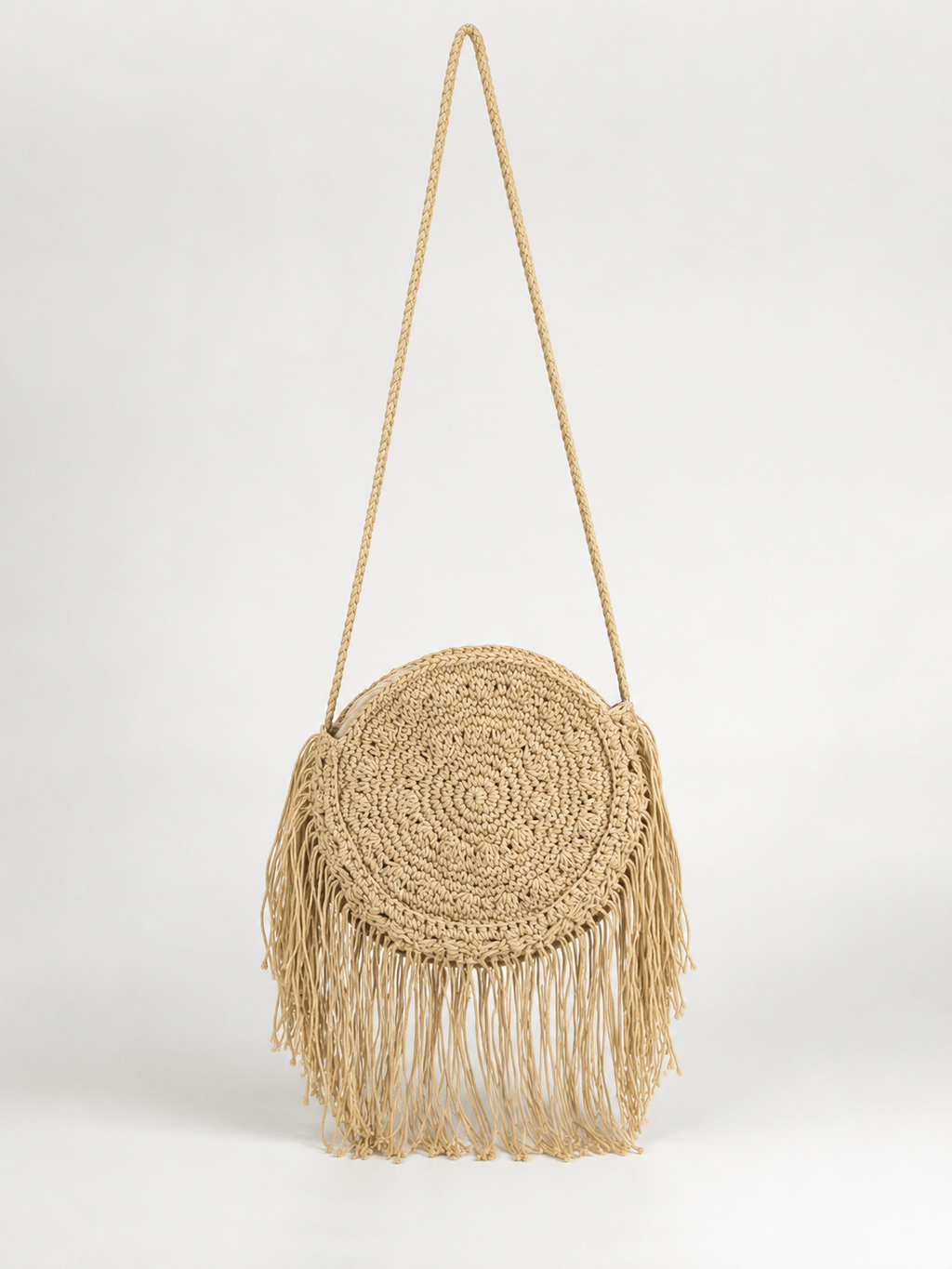 Borsa crochet cotone frange