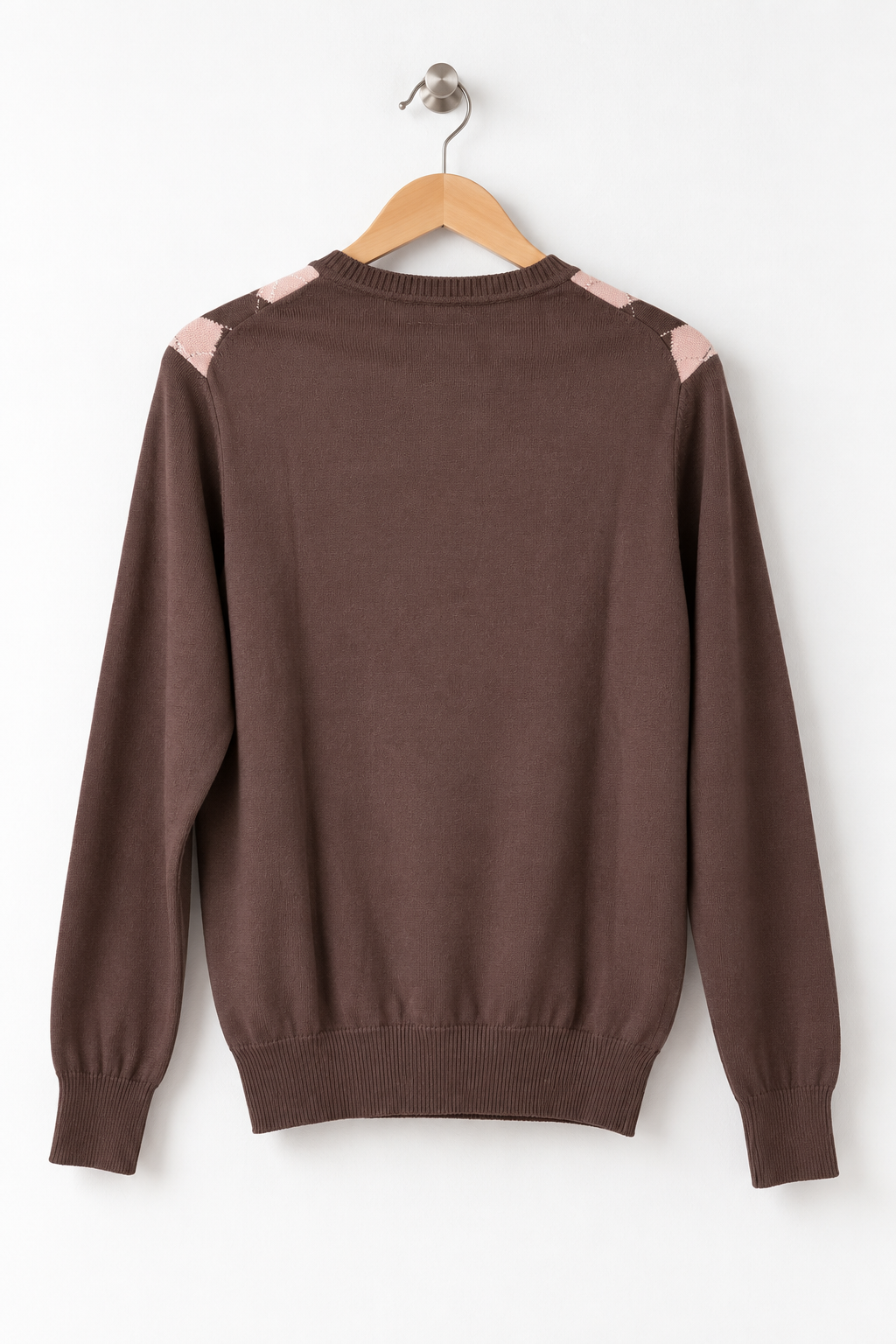 Maglioncino cotone girocollo rombi cioccolato S