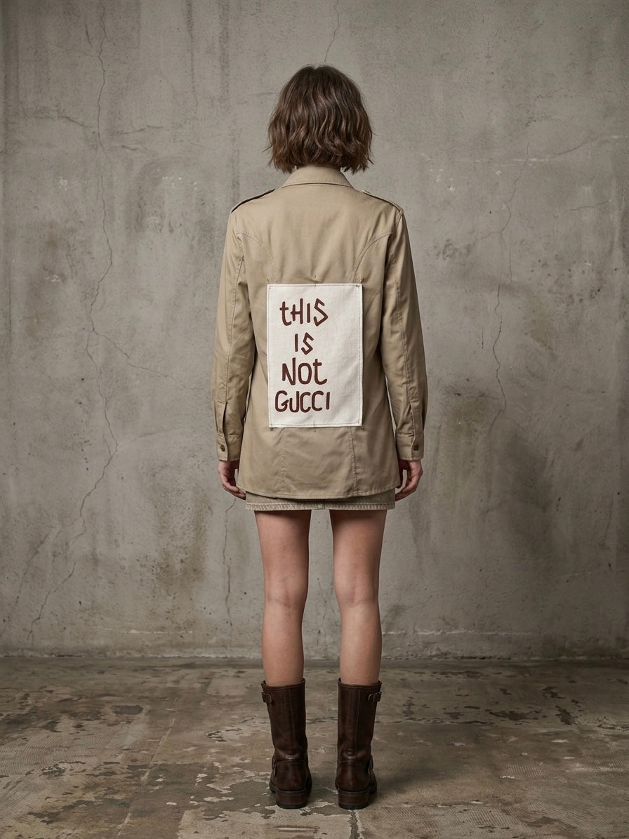 Camicia ‘this is not Gucci’ upcycled
