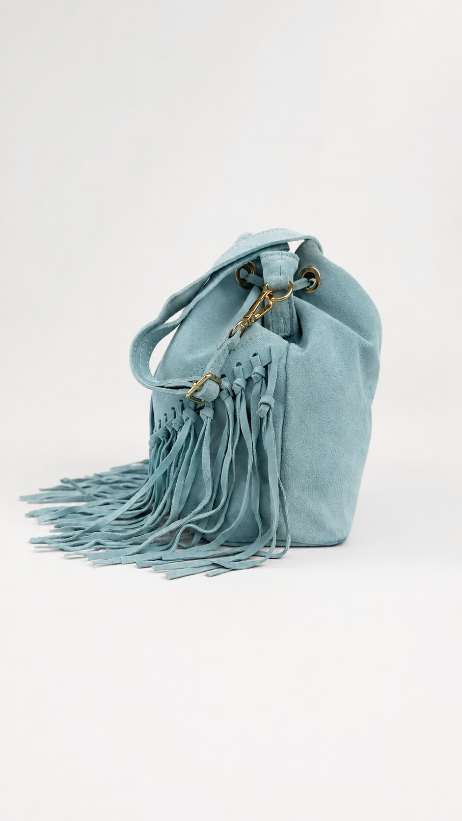 Secchiello frange in pelle