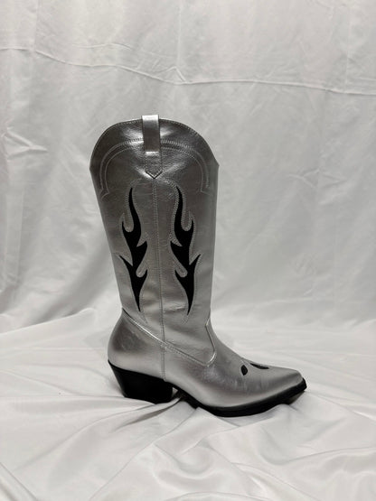 Texano argento ‘ Black flames ’ handmade