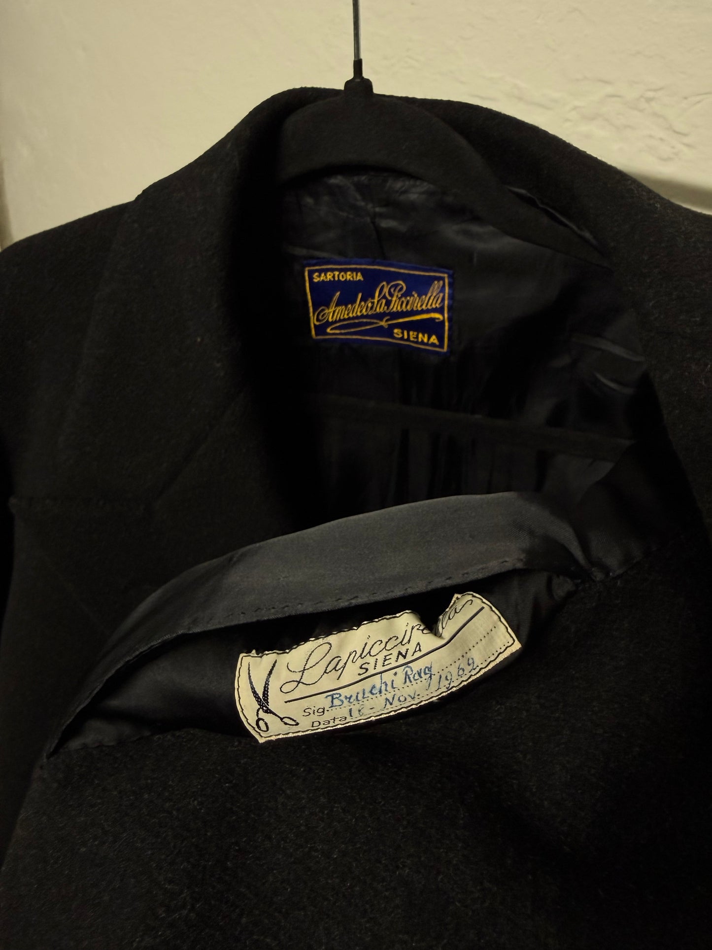 Cappotto sartoriale vintage doppiopetto nero