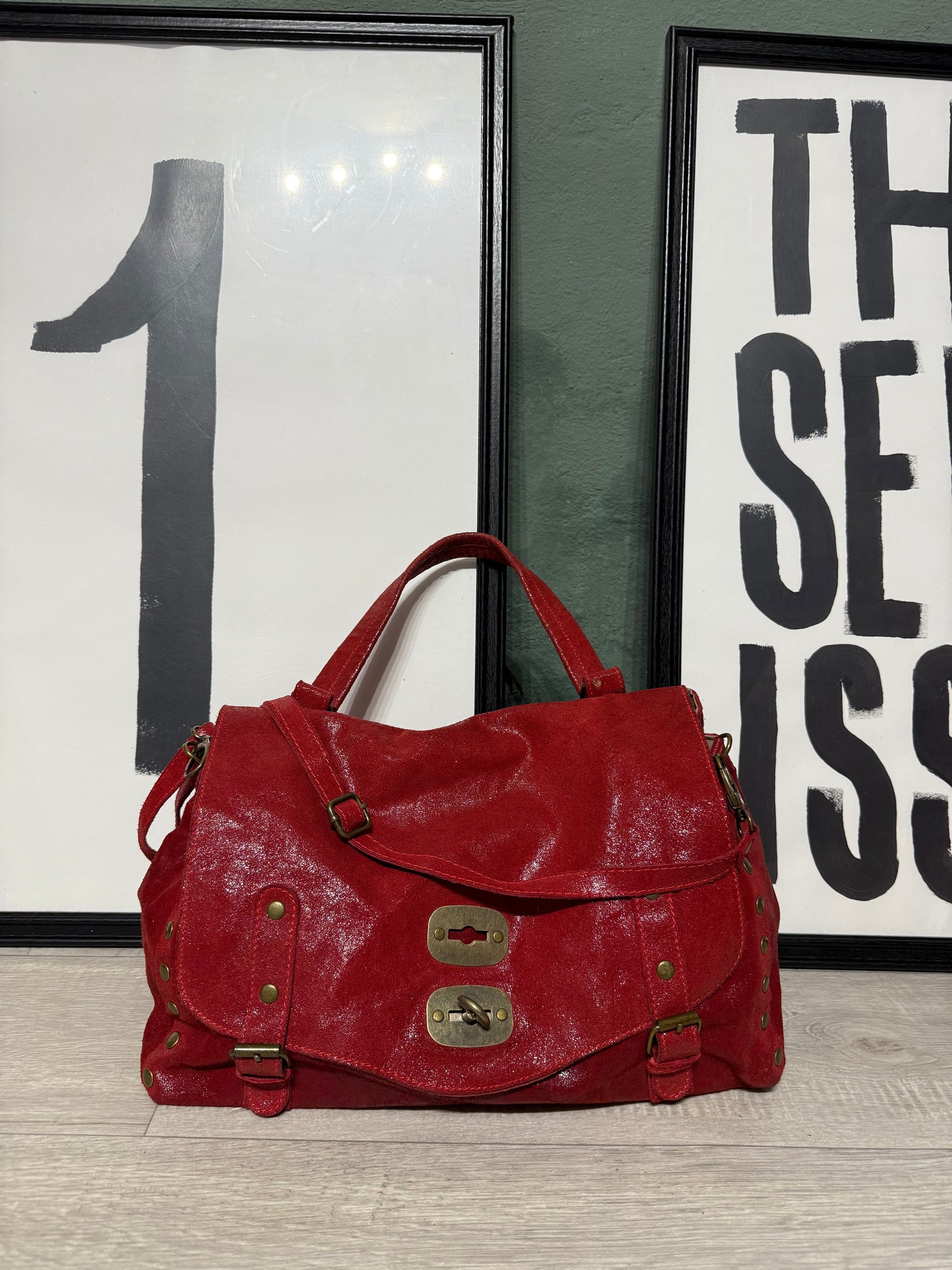 Postina in pelle ciliegia