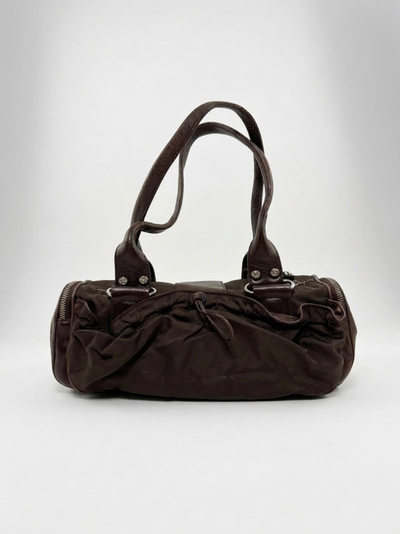 Baguette nylon e pelle y2k Francesco Biasia