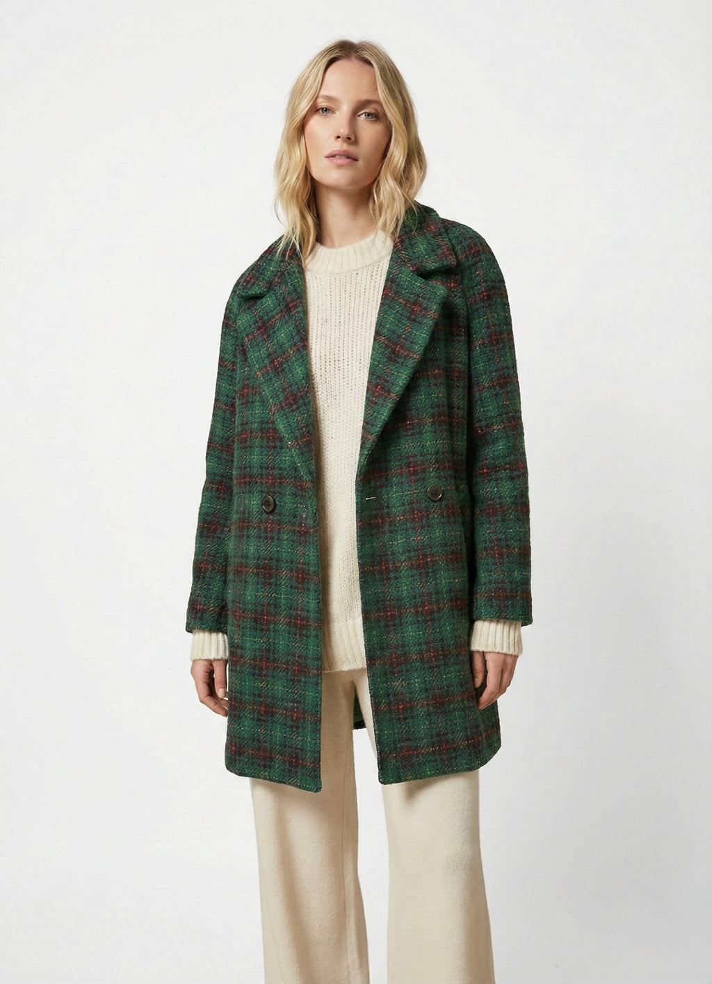 Cappotto vintage doppiopetto tartan
