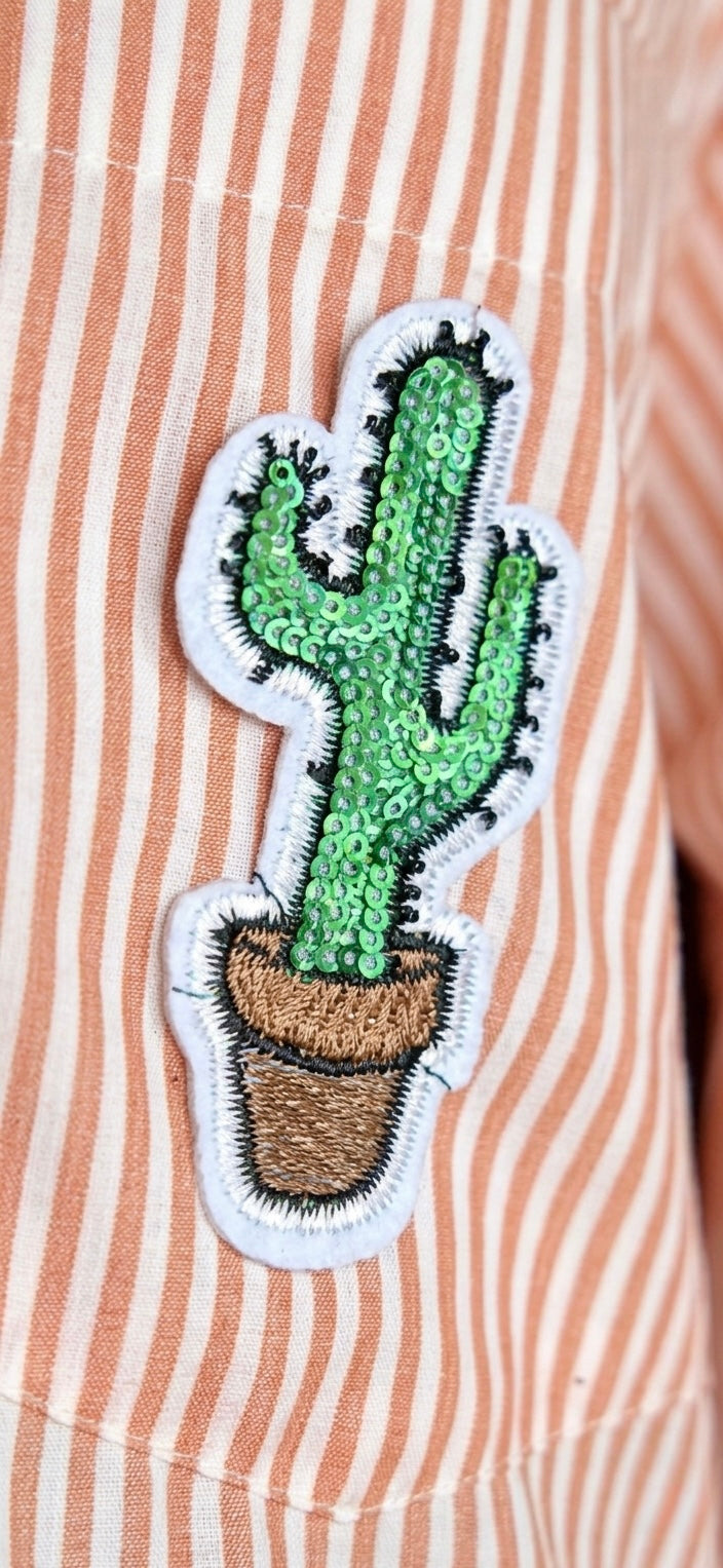 Camicia righe cut out fiocco handmade