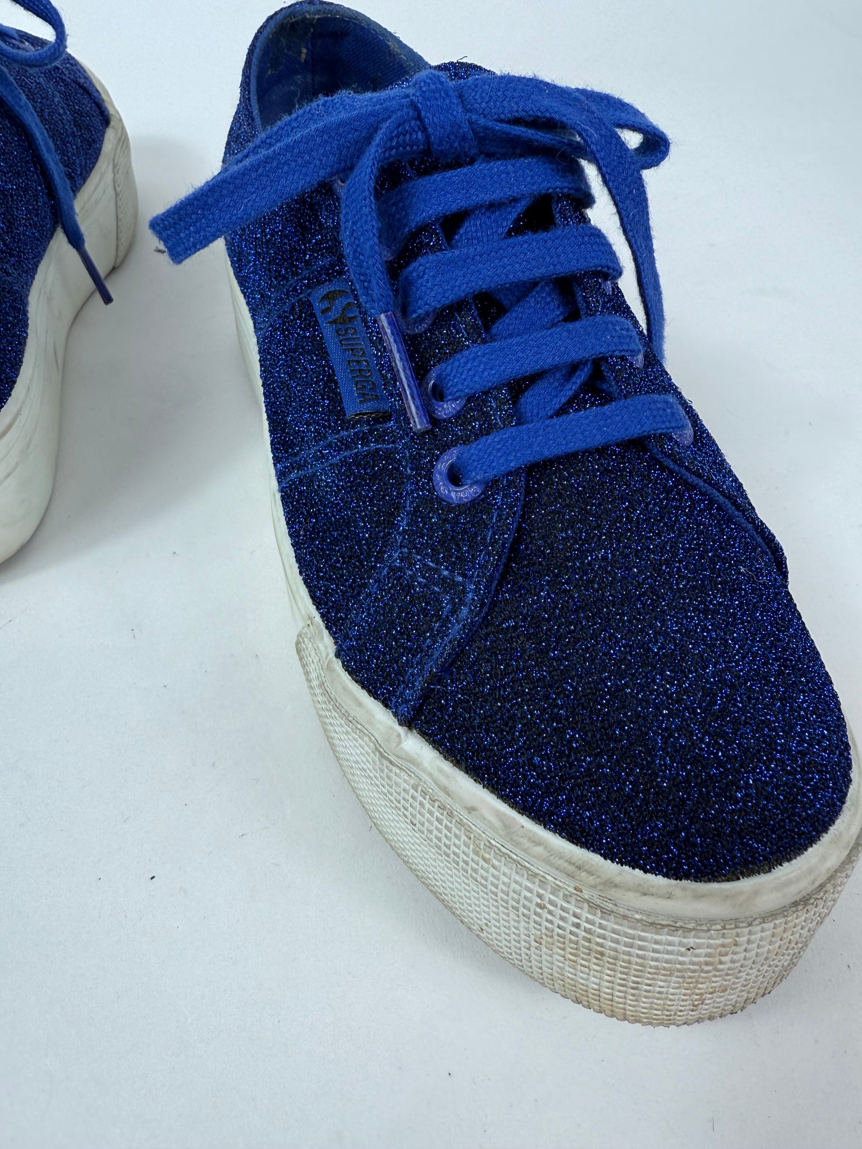 Superga lurex blu n.36