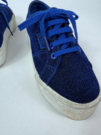 Superga lurex blu n.36