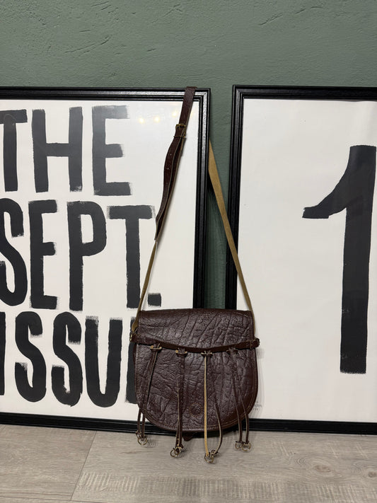 Pochette vintage tracolla in pelle