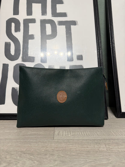 Pochette in pelle verde bottiglia Trussardi