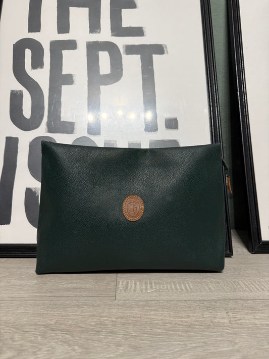 Pochette in pelle verde bottiglia Trussardi