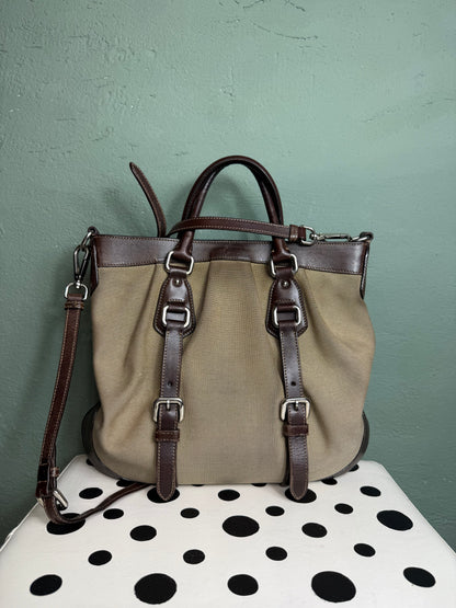 Prada Brown Canapa Canvas & Leather