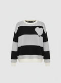 Pull girocollo righe cuore The Lulù
