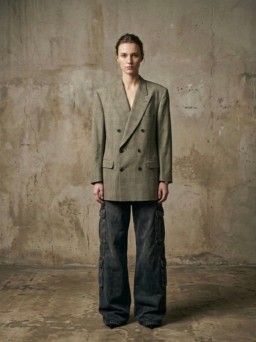 Blazer vintage doppiopetto ‘Gioconda’ handmade