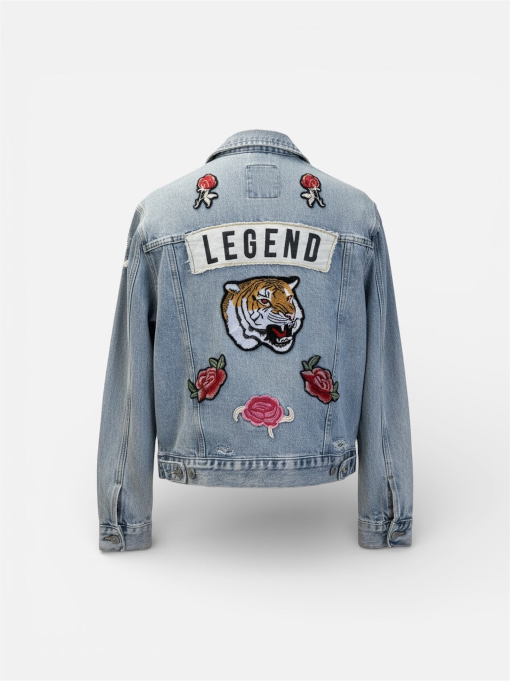 Giacca denim patch ‘Tiger’