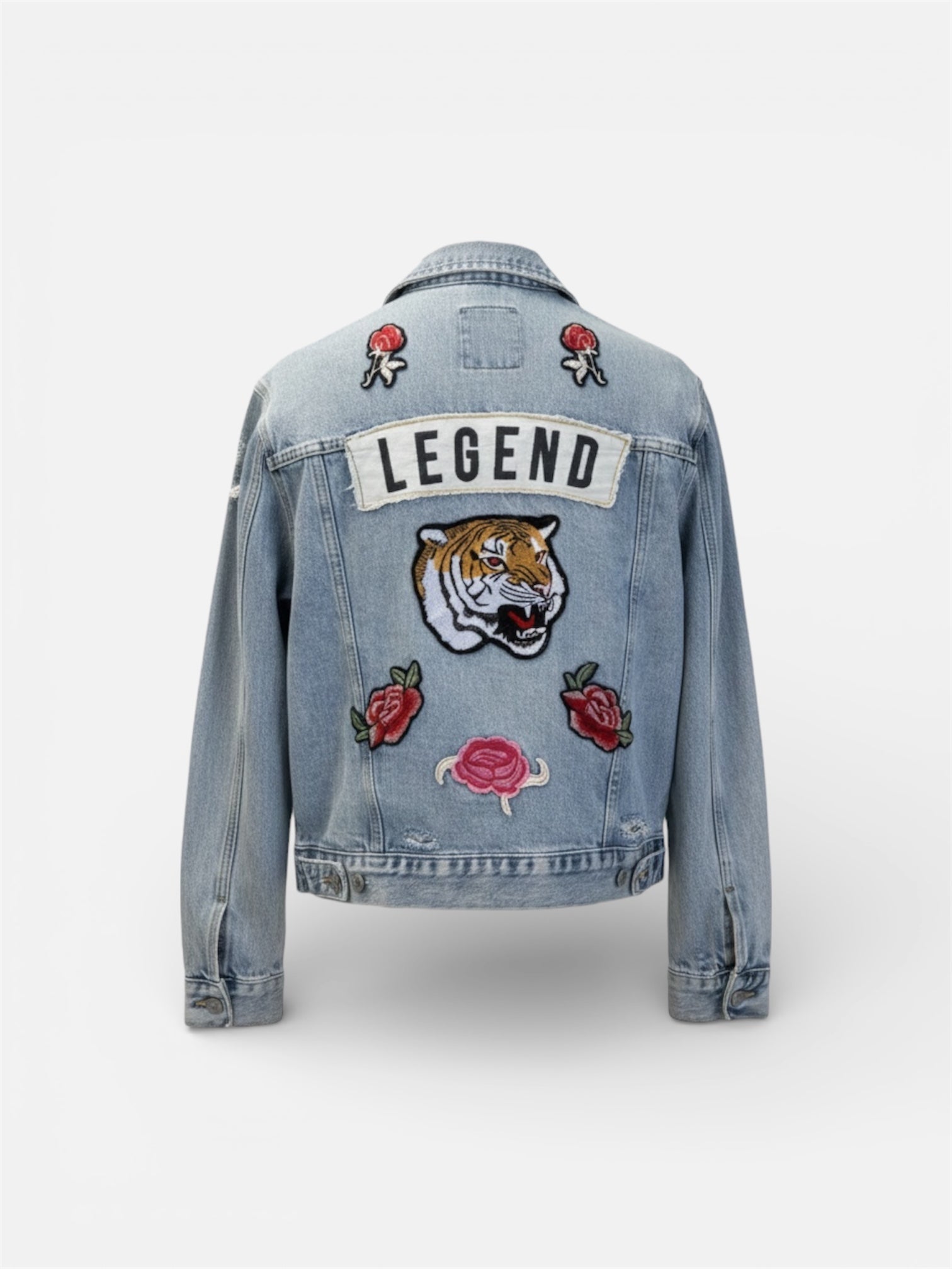 Giacca denim patch ‘Tiger’