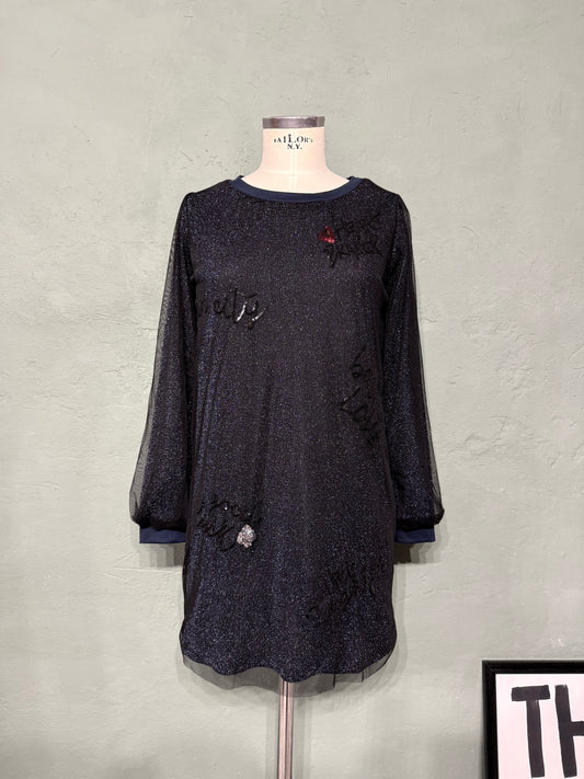 Abito/maxi maglia !M?ERFECT lurex scritte