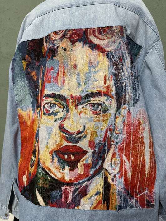 Maxi camicia denim handmade ‘Frida’ tg.L