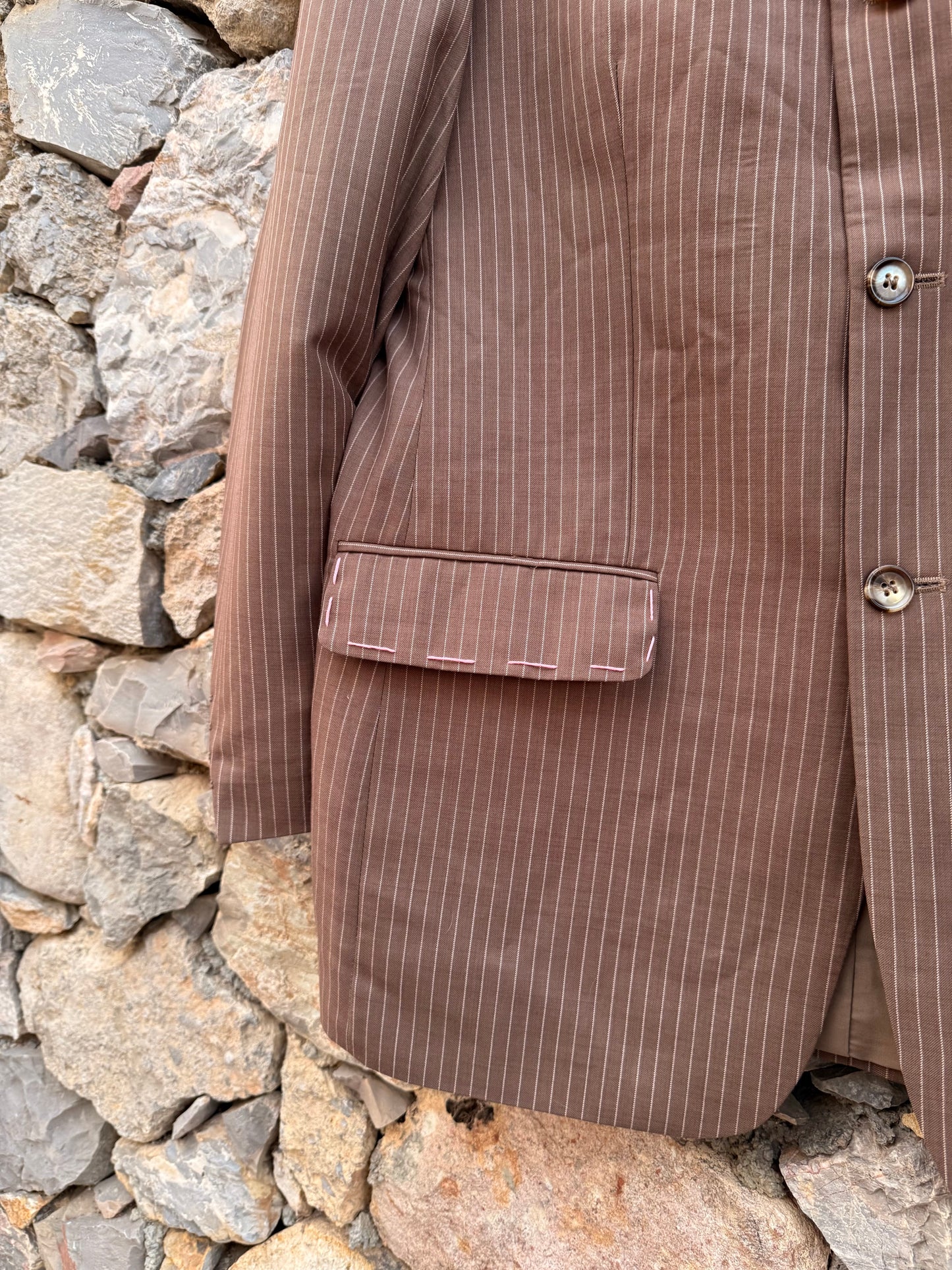 Blazer gessato ‘Sardines’ handmade