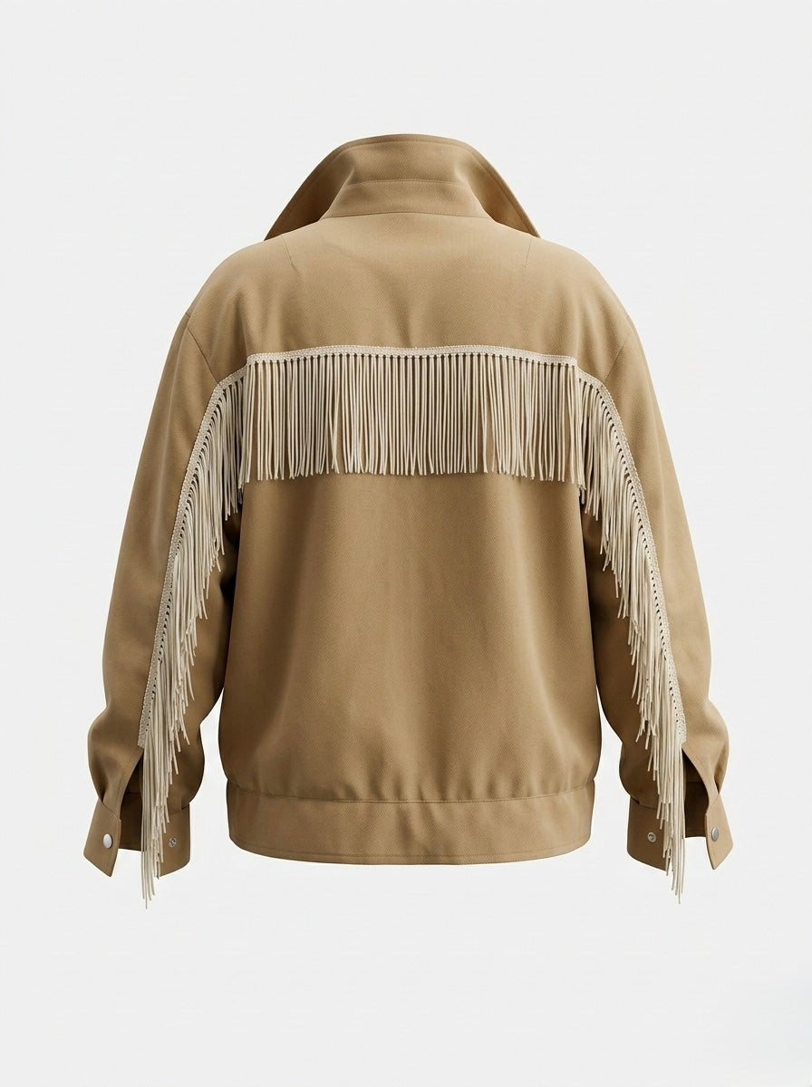 Giacca ‘Cream fringes’ handmade