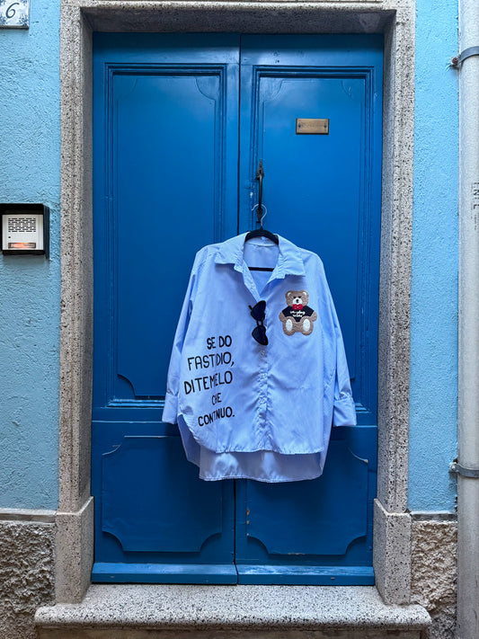 Camicia righe ‘Se do fastidio, ditemelo che continuo’
