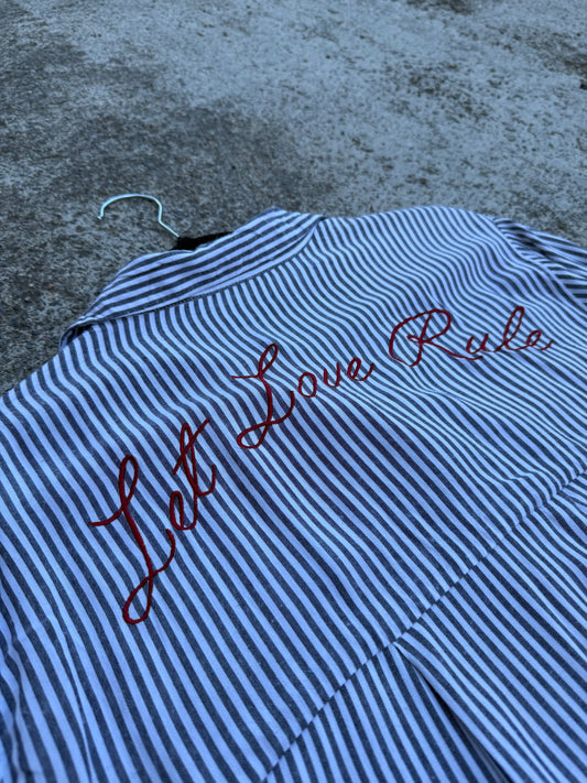 Camicia righe “Let Love Rule’ tg.M