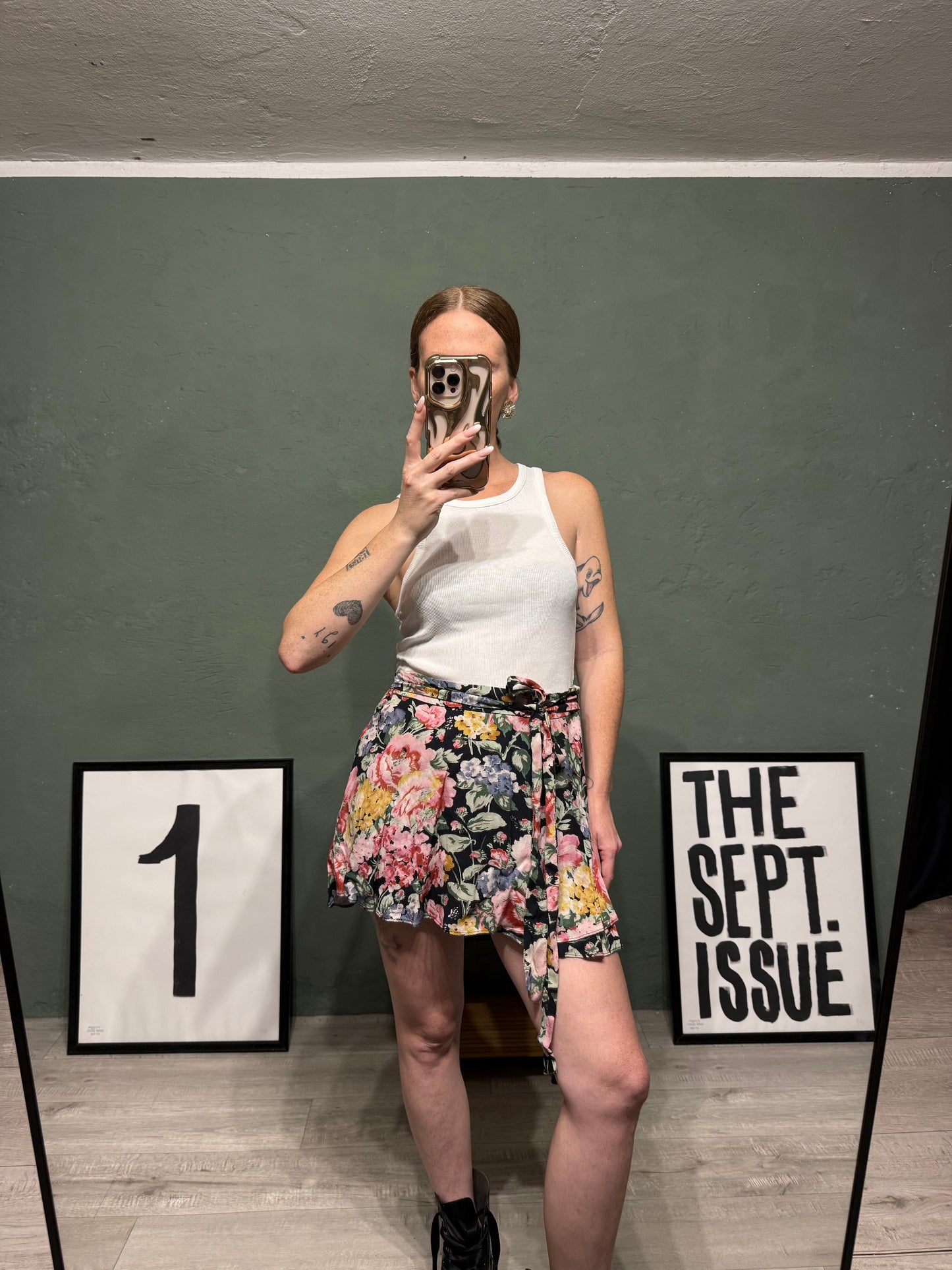 Minigonna fiori Zara