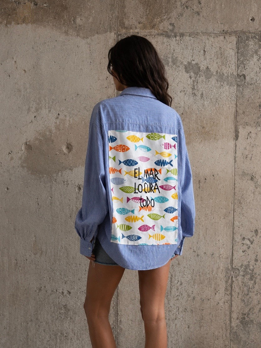 Camicia righe ‘el mar lo cura todo’ 🐟