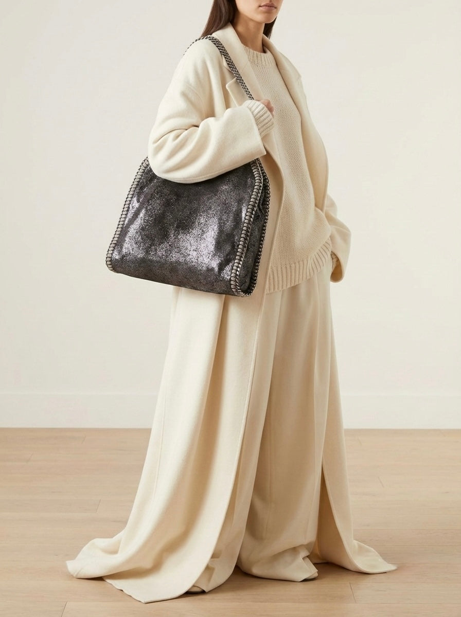 Borsa stella laminata argento tracolla