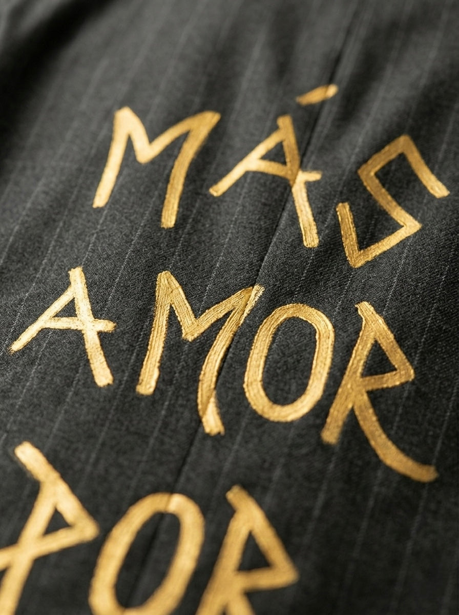 Blazer doppiopetto gessato ‘Más amor por favor’ Sacré-Cœur