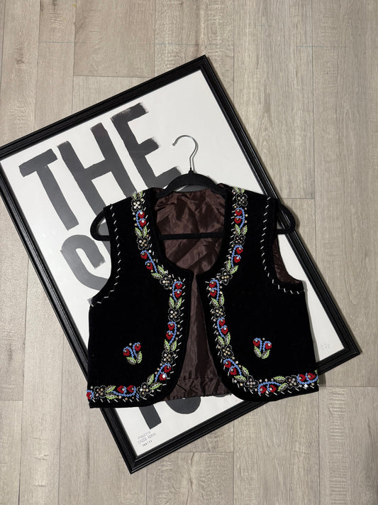 Gilet velluto e perline