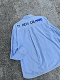 Camicia righe “TI DEVI CALmare” tg. L