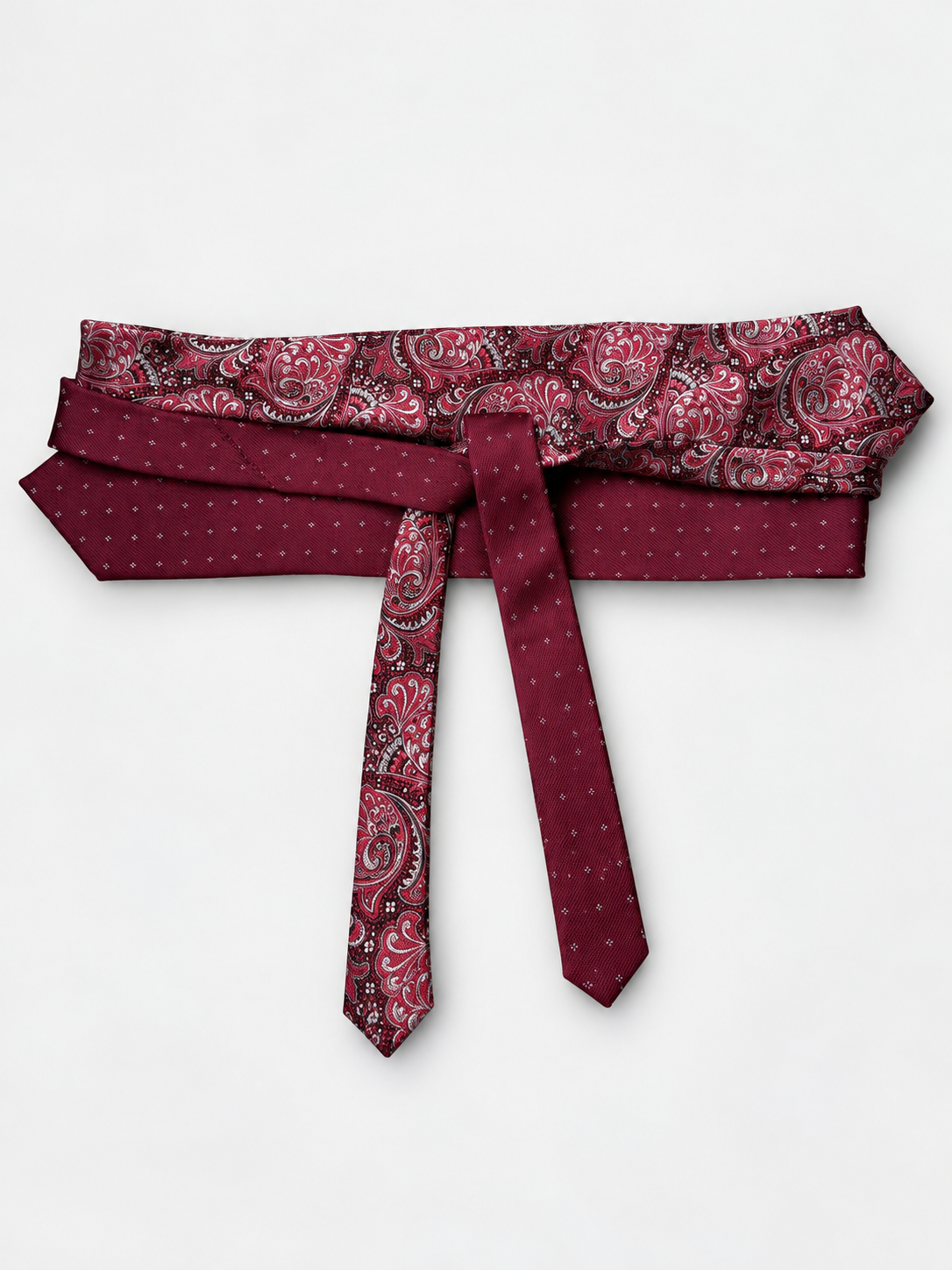 Tie Belt ‘Bordeaux Paisley’