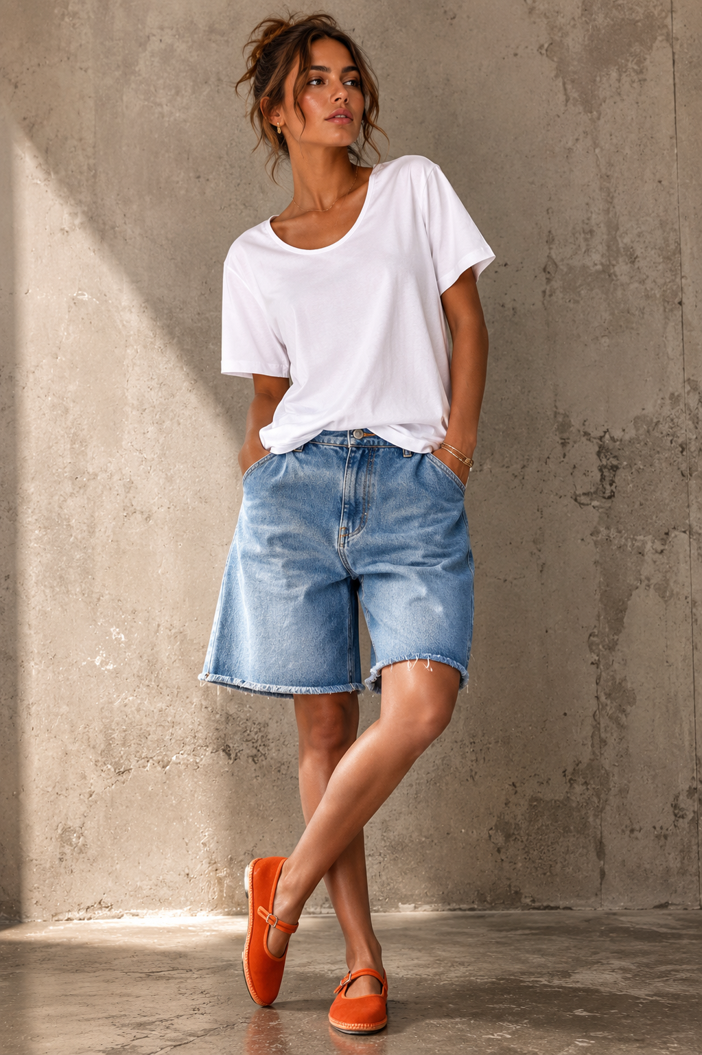 T-shirt orange ‘ghost heart’