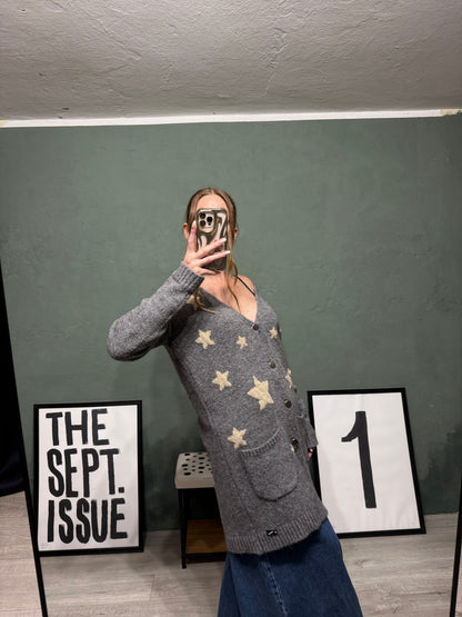 Cardigan lungo stelle