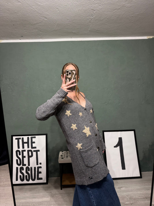 Cardigan lungo stelle