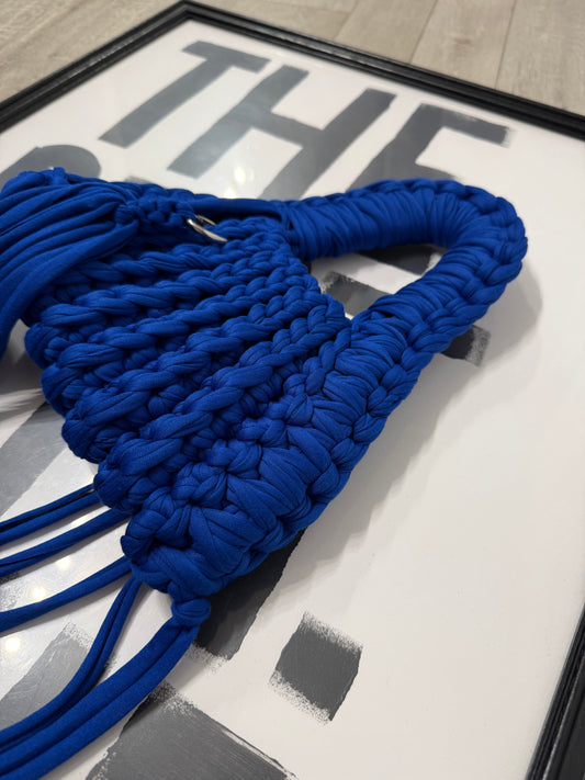 Mini tote crochet ‘Electic blue’