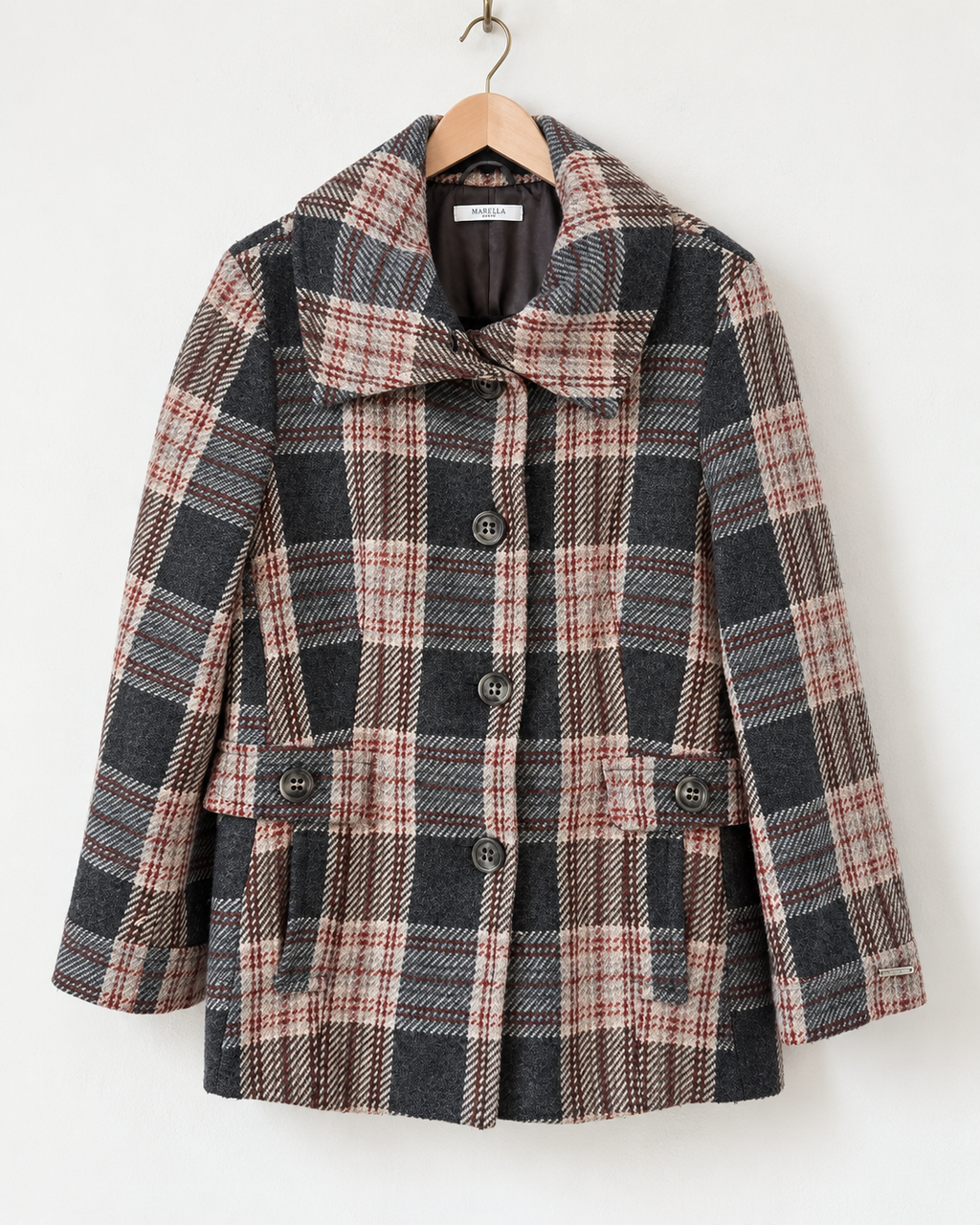 Cappotto tartan misto lana Marella