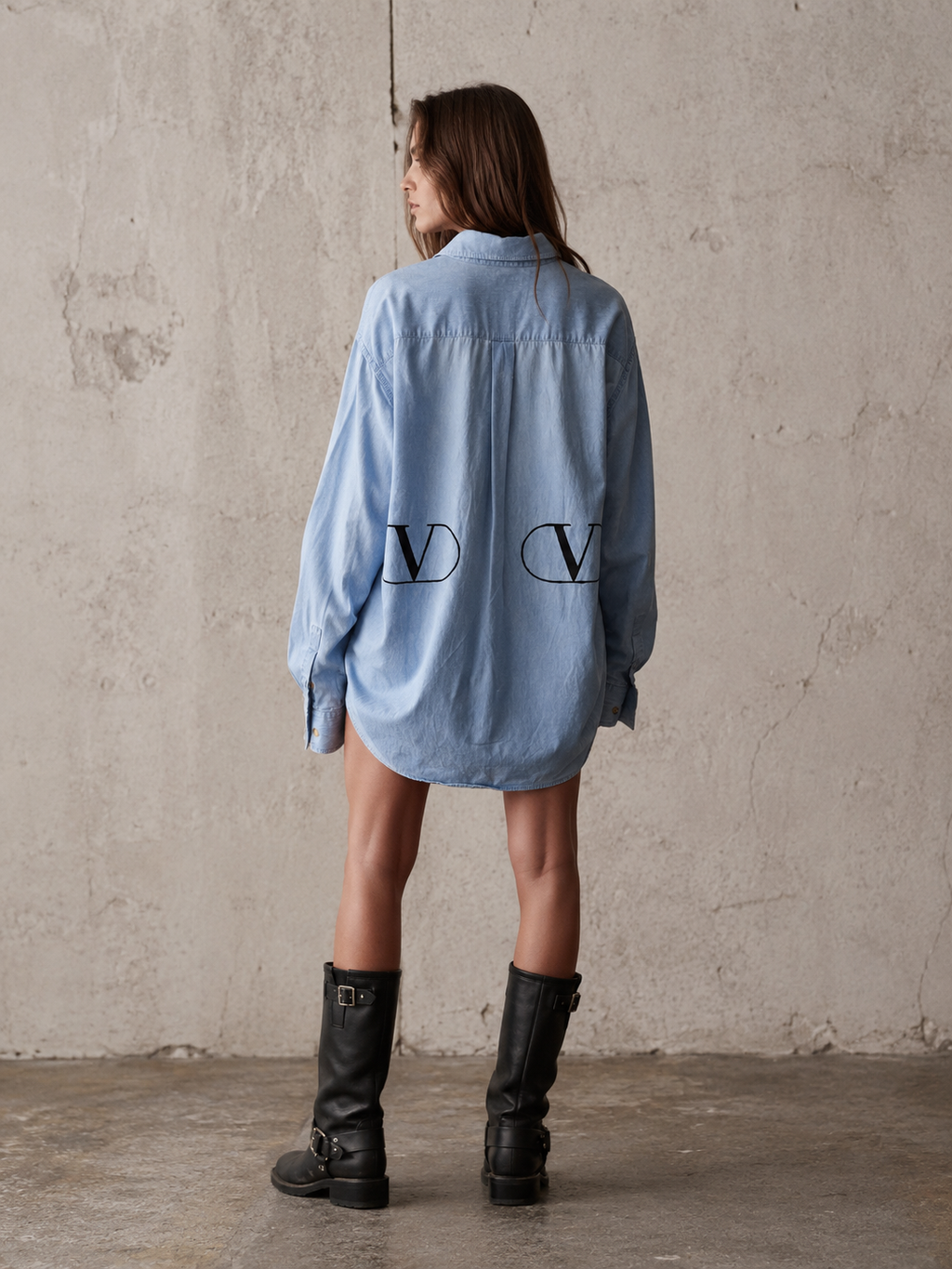 Camicia denim vintage Valentino Garavani reworked