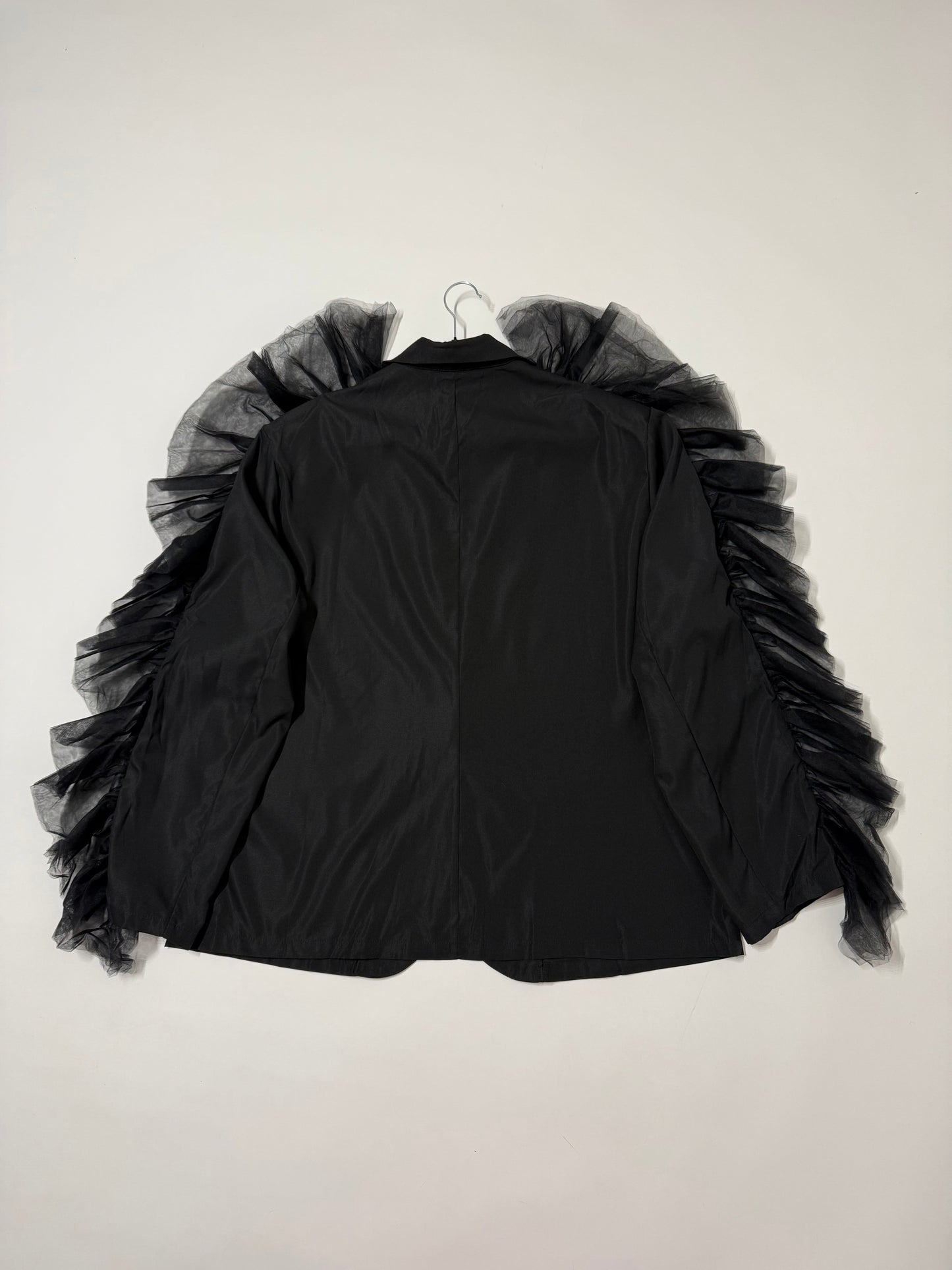 Blazer monopetto tulle upcycling