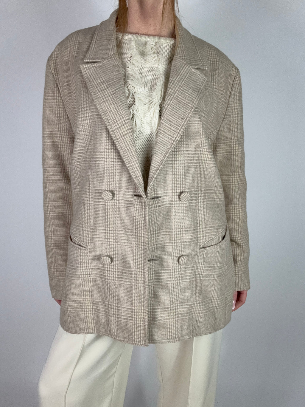 Blazer vintage doppiopetto pied de poule tg.L