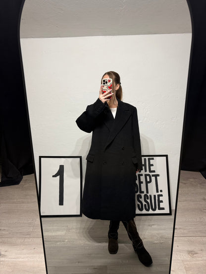 Cappotto sartoriale vintage doppiopetto nero